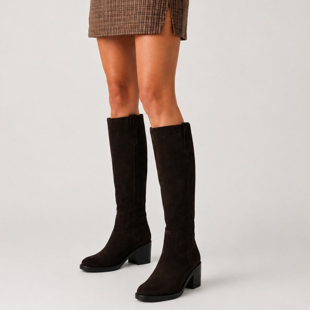 Nine West Hecee Women's Boot Dark Brown Suede Size 8 NIB